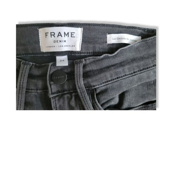 FRAME Le Skinny De Jeanne Ankle Jeans Taw Hem In Delmar Wash Size 24 - Picture 11 of 12
